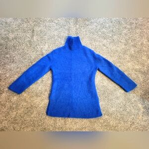 & Other Stories Bright Blue Knit Turtleneck mini dress